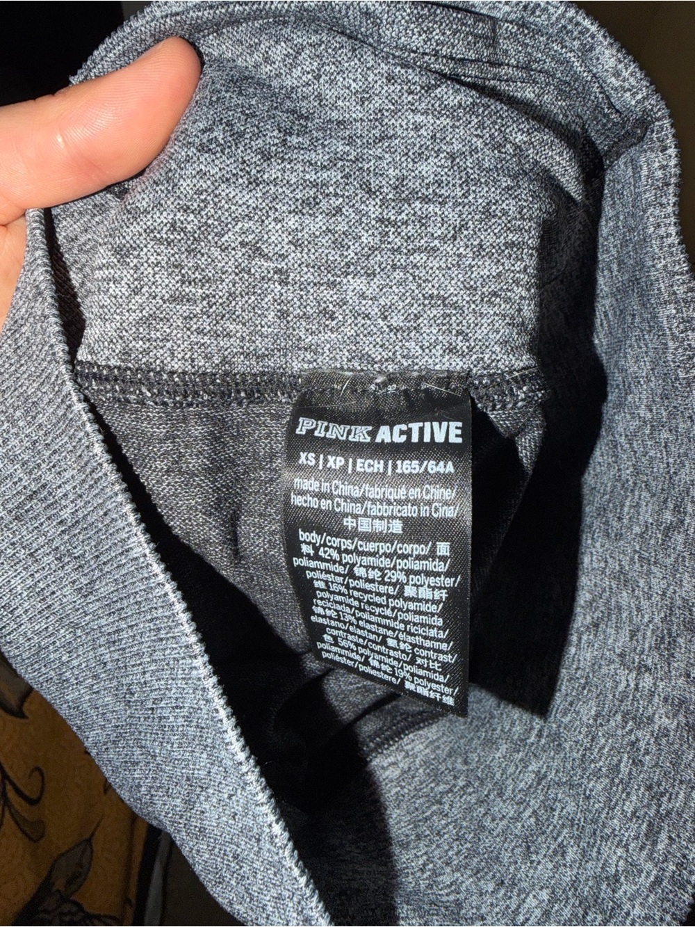 XS Pink grey workout leggings. Super stretchy and make you look great - Picture 3 of 3